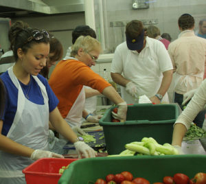 photo of volunteers in soup kitchen